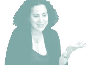 Photograph of Elizabeth Harman speaking