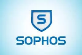 A blue & white logo for Sophos software